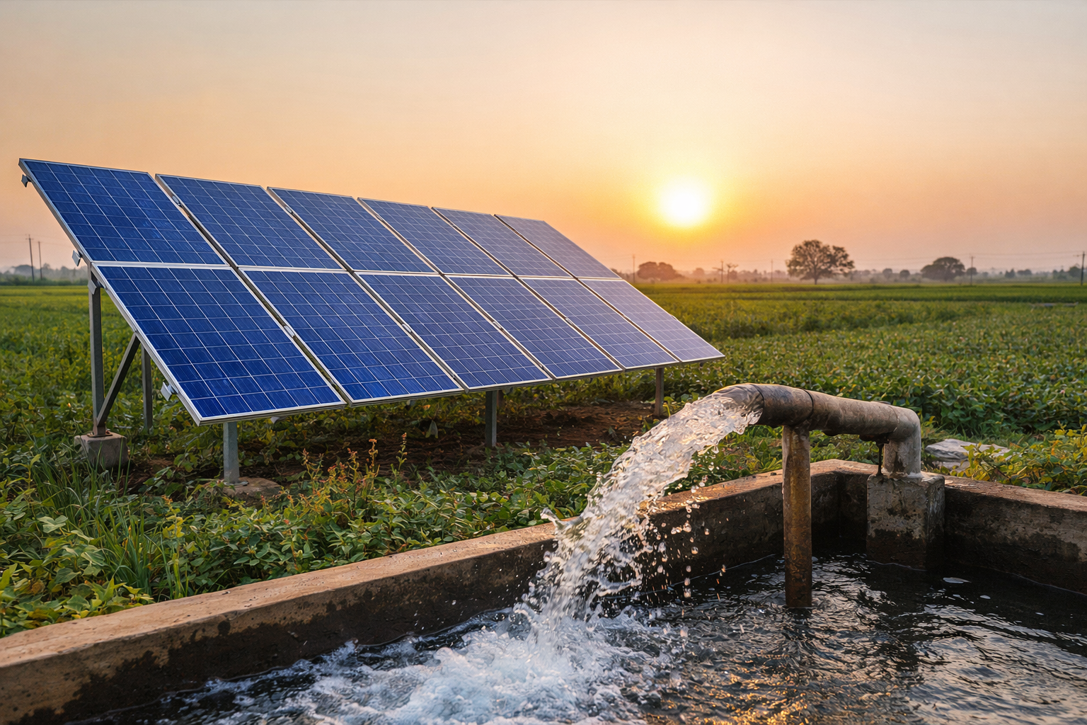 Large-scale industrial solar farm installation